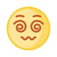 Dizzy emoji icon, dizziness expression design vector