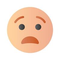 Worried emoji design, premium icon isolated on white background vector