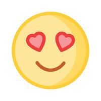 contento cara con corazón símbolos en ojos, concepto icono de en amor emoji vector