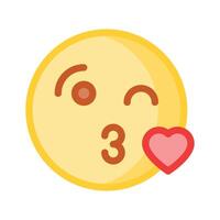 Kissing emoji design, ready to use icon vector