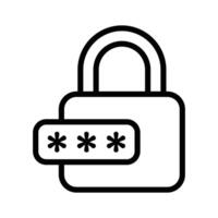 Password on padlock, icon of security protection vector