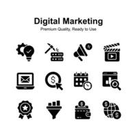 Grab this amazing icons set of digital marketing, easy to use and download vector