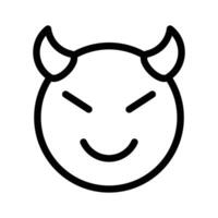 Scary devil with horns, customizable emoji icon in trendy style vector