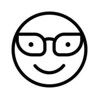 Glasses on emoji face showing concept icon of cool emoji, proud emoji vector