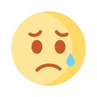 Get your hands on perfectly designed sad emoji icon, customizable vector