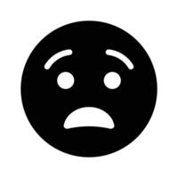preocupado emoji diseño, prima icono aislado en blanco antecedentes vector