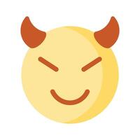 de miedo diablo con cuernos, personalizable emoji icono en de moda estilo vector