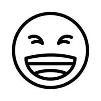 An editable icon of laughing emoji, easy to use and download vector