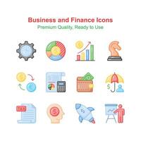 Business and finance premium icons set, ready to use vectors