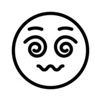 Dizzy emoji icon, dizziness expression design vector