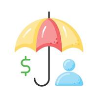 dinero bolso , un concepto de financiero icono en moderno estilo vector