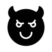 de miedo diablo con cuernos, personalizable emoji icono en de moda estilo vector