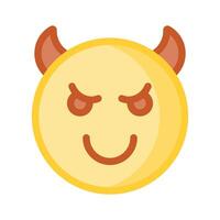 de miedo diablo con cuernos, personalizable emoji icono en de moda estilo vector