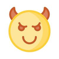 Scary devil with horns, customizable emoji icon in trendy style vector