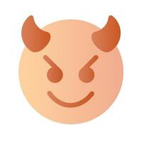 Scary devil with horns, customizable emoji icon in trendy style vector