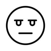 Bored face expression, icon of bored emoji, premium vector