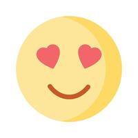 Happy face with heart symbols on eyes, concept icon of in love emoji vector