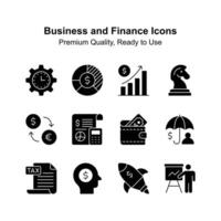 Business and finance premium icons set, ready to use vectors