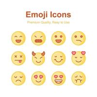 hermosamente diseñado emoji iconos, Listo a utilizar en sitios web y móvil aplicaciones vector