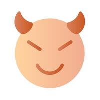 de miedo diablo con cuernos, personalizable emoji icono en de moda estilo vector