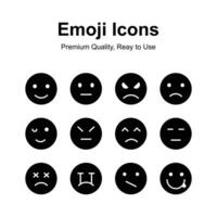 paquete de emoji íconos en moderno diseño estilo, Listo a utilizar y descargar vector