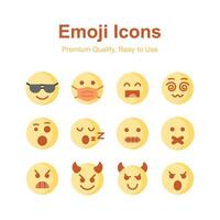 emoticon iconos, linda expresiones, conjunto de prima emoji íconos vector