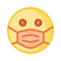 Ill emoji design, face mask on emoji face vector