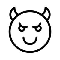 Scary devil with horns, customizable emoji icon in trendy style vector