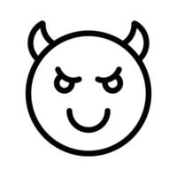 Scary devil with horns, customizable emoji icon in trendy style vector