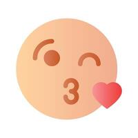 Kissing emoji design, ready to use icon vector