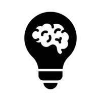 Brain inside lightbulb, concept icon of brainstorming in trendy style vector