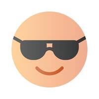 Glasses on emoji face showing concept icon of cool emoji, proud emoji vector