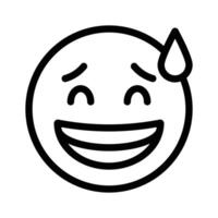 An editable icon of laughing emoji, easy to use and download vector