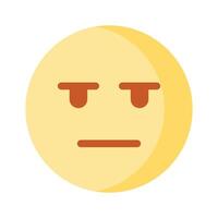 Bored face expression, icon of bored emoji, premium vector