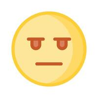 Bored face expression, icon of bored emoji, premium vector