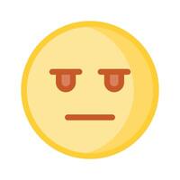 Bored face expression, icon of bored emoji, premium vector