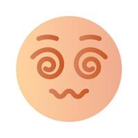 Dizzy emoji icon, dizziness expression design vector