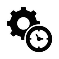 Clock with gear showing concept of time management, high quality graphics vector