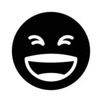 An editable icon of laughing emoji, easy to use and download vector