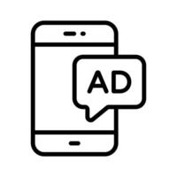 Premium of mobile advertisement, mobile ads ico vector