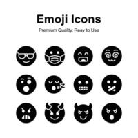 Emoticon icons, cute expressions, set of premium emoji icons vector