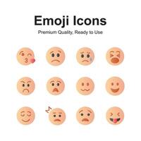 linda emoji iconos, emoticon vectores, aislado en blanco antecedentes vector