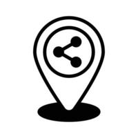 Share symbol inside placeholder denoting concept icon of location share vector