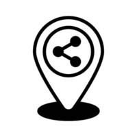 Share symbol inside placeholder denoting concept icon of location share vector