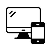 Well designed icon of computer and mobile in trendy style vector