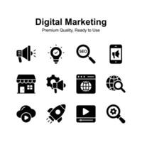 Pack of digital marketing icons in trendy style, ready to use in websites and mobile apps vector