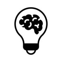 Brain inside lightbulb, concept icon of brainstorming in trendy style vector