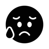 obtener tu manos en perfectamente diseñado triste emoji icono, personalizable vector