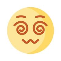 Dizzy emoji icon, dizziness expression design vector