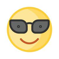 Glasses on emoji face showing concept icon of cool emoji, proud emoji vector